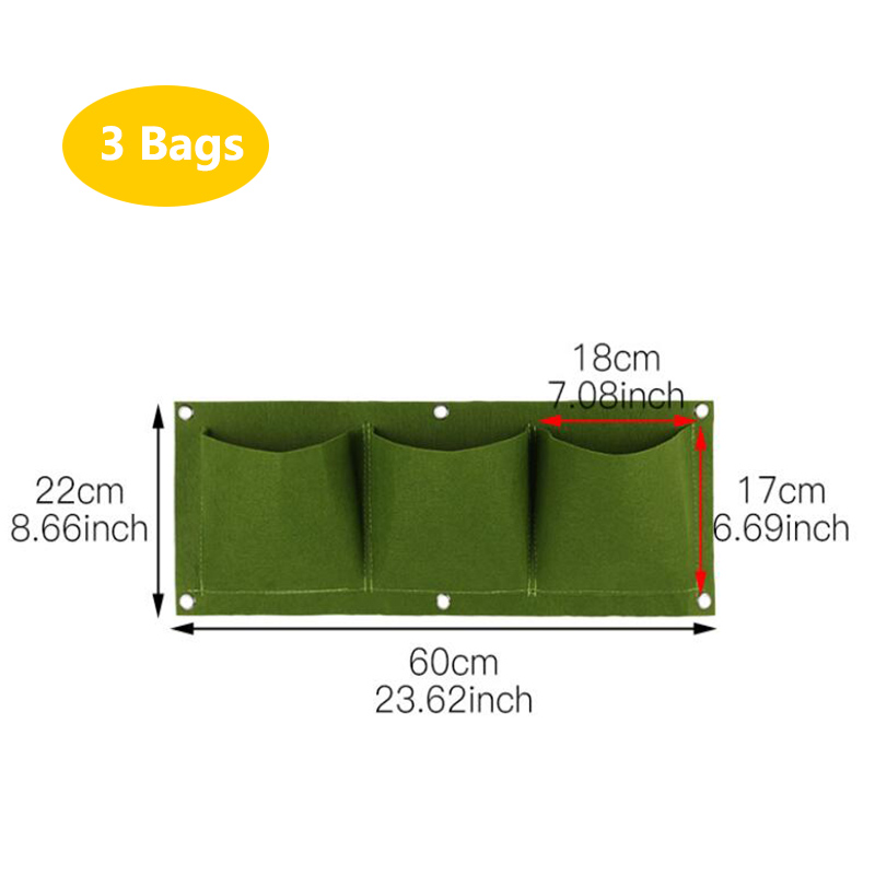Bonsai Vertical Garden - Wall Hanging Planting Bags Pockets Green