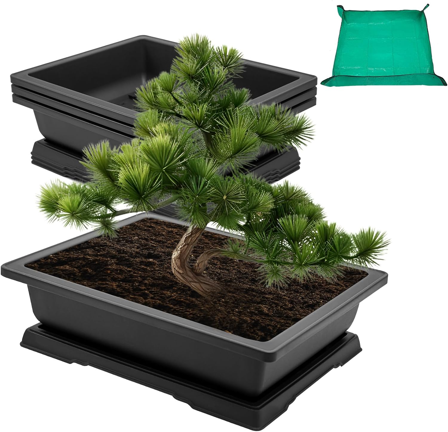 Bonsai Repotting Mat - 3Pcs 18 Inch Bonsai Training Pots