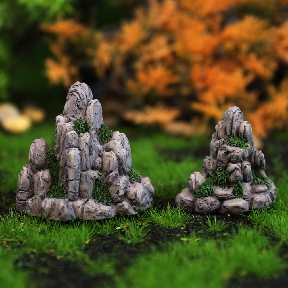 Mini Bonsai Zen Garden - 10Pcs Decorative Resin Rockery Ornament Fake