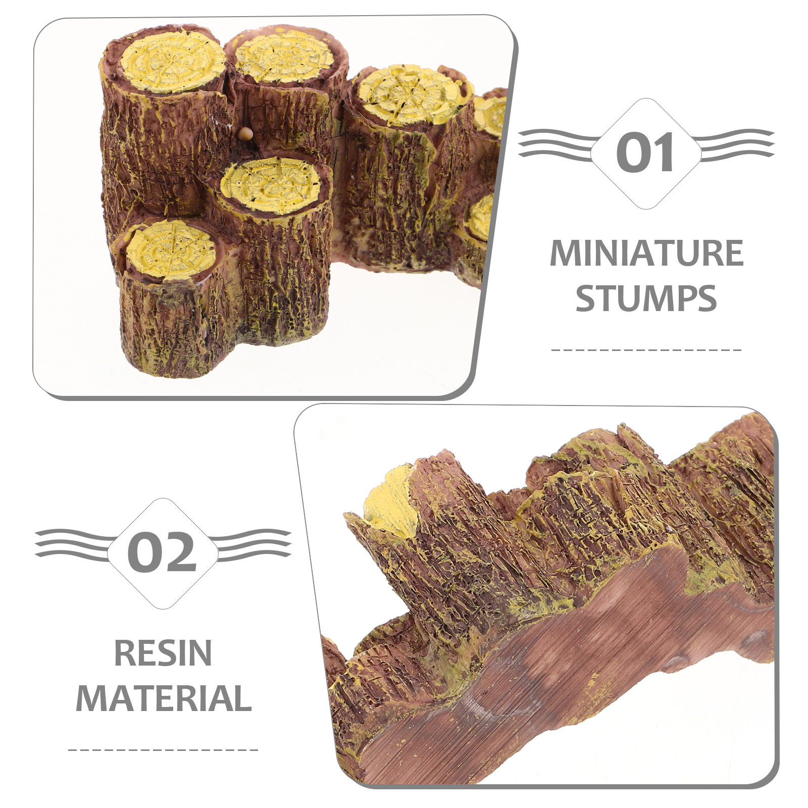 3Pcs Resin Mini Tree Stumps Re - огляд і ціна Bonsai Garden Accessories