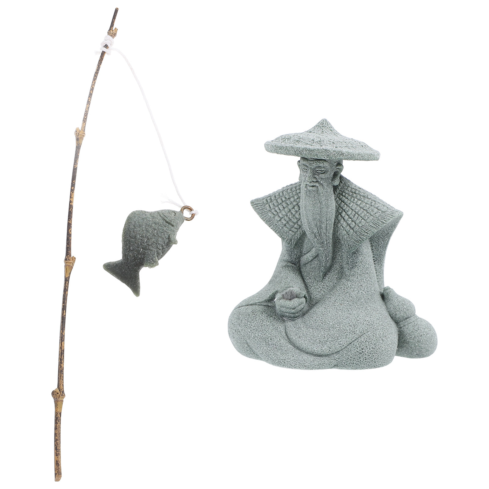 Resin Fisherman Statue for Fis - огляд і ціна Mini Bonsai Zen Garden