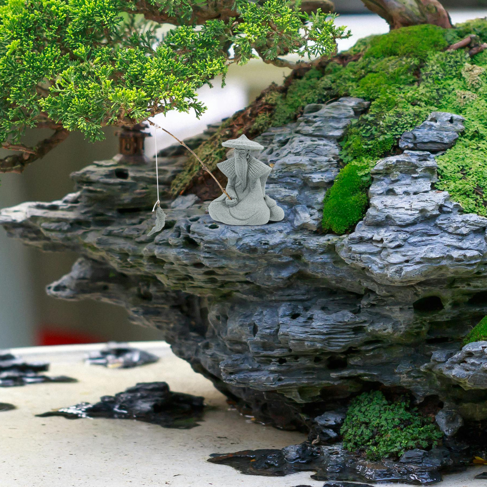 Resin Fisherman Statue for Fis - огляд і ціна Mini Bonsai Zen Garden