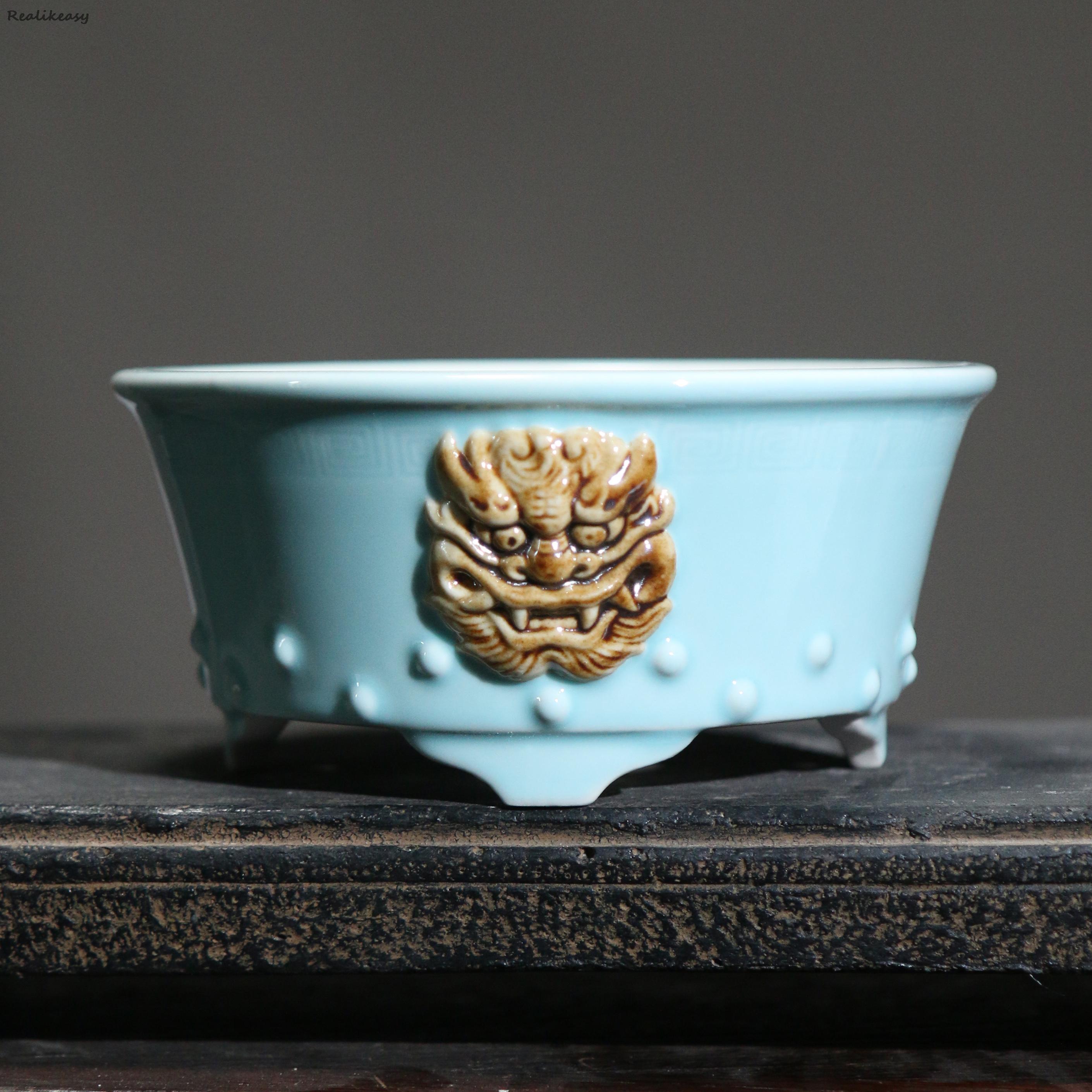 Purple Clay Flower Pot Ceramic - огляд і ціна Mini Bonsai Zen Garden