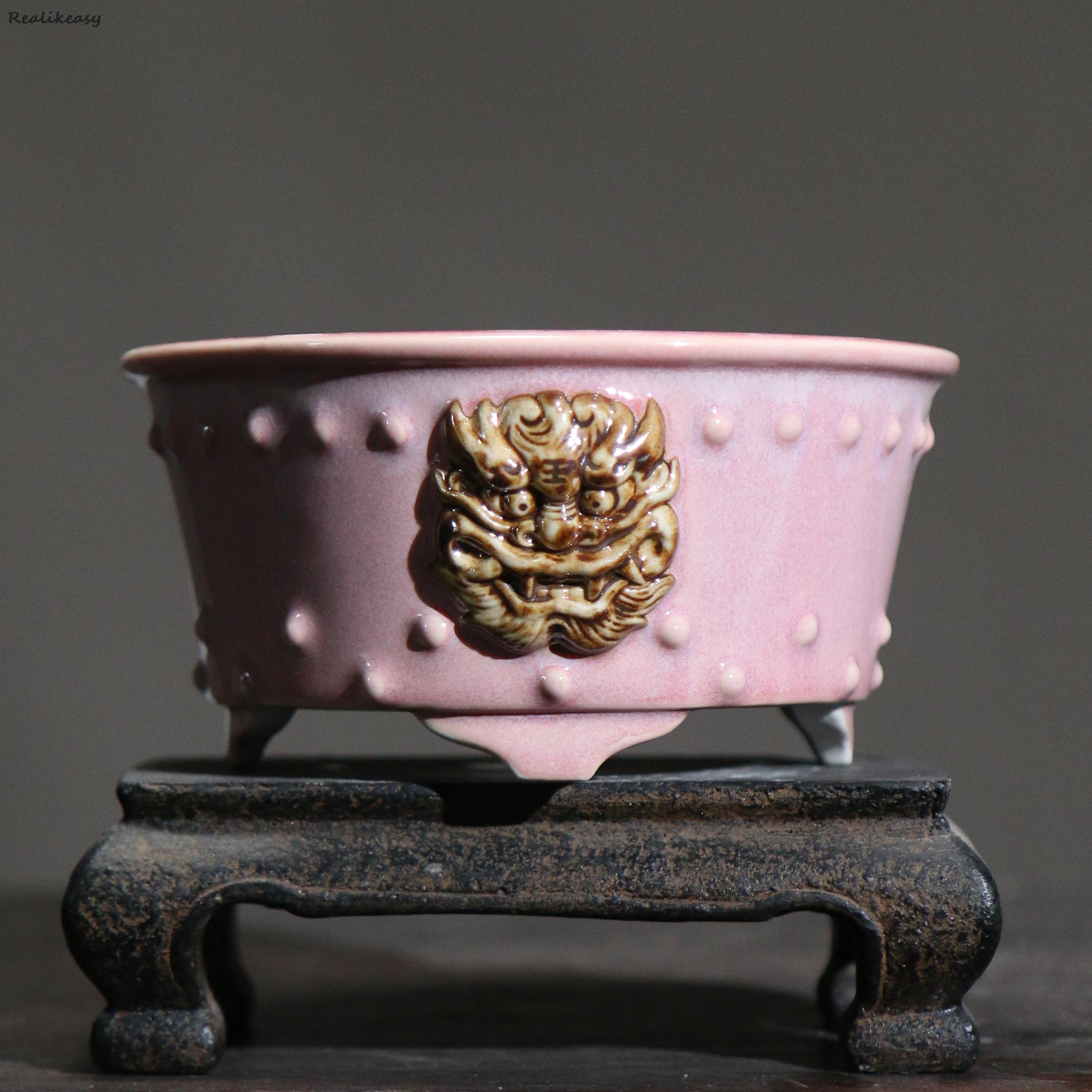 Purple Clay Flower Pot Ceramic - огляд і ціна Mini Bonsai Zen Garden