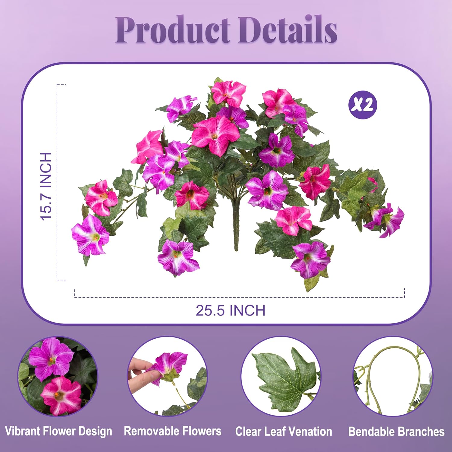 Artificial Petunias Silk Flowe - огляд і ціна Bonsai Garden Images