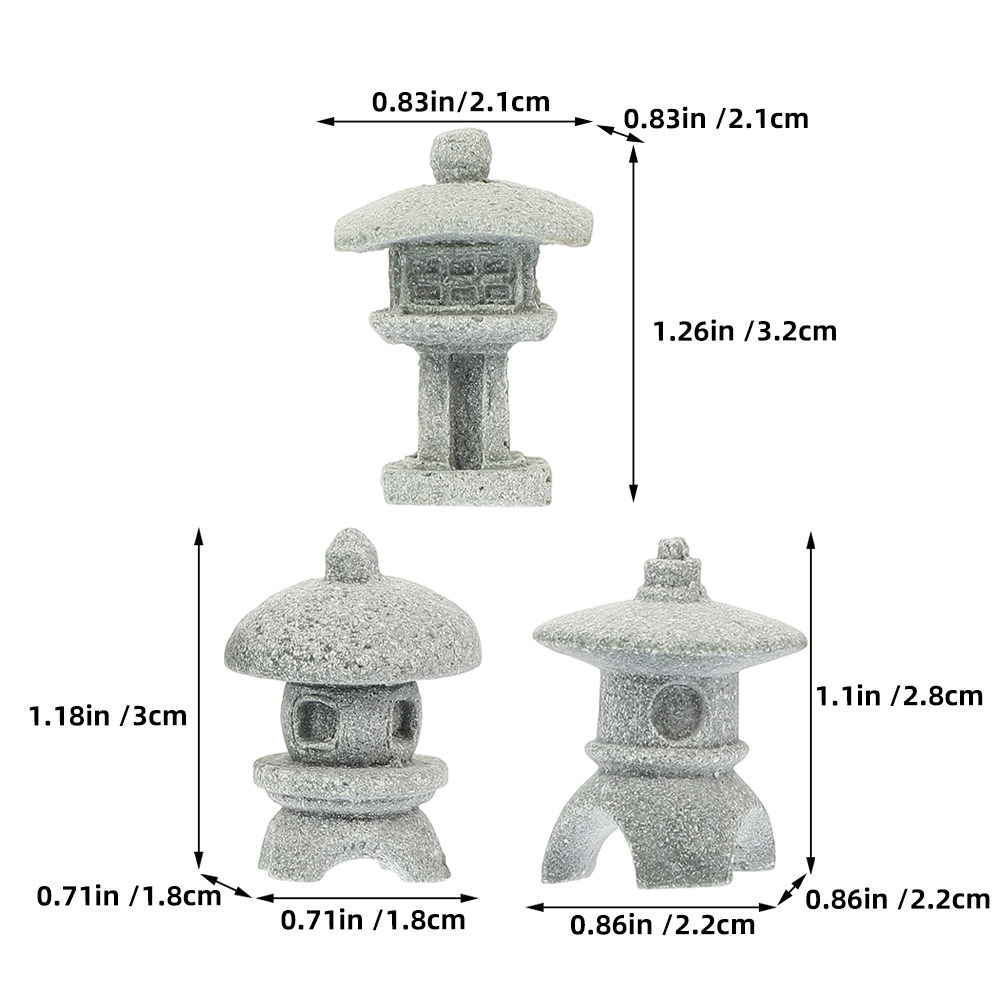 6Pcs Sandstone Pagoda Statue G - огляд і ціна Mini Bonsai Zen Garden