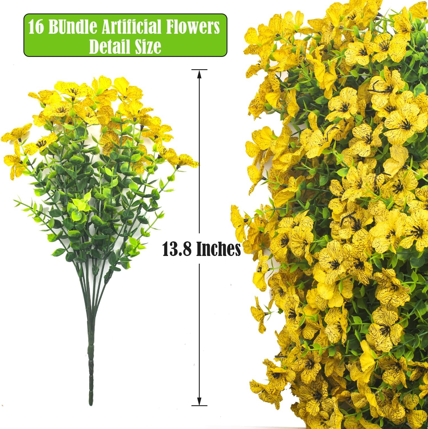 16 Bundles Realistic Yellow Da - огляд і ціна Bonsai Garden Images